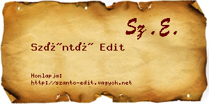 Szántó Edit névjegykártya